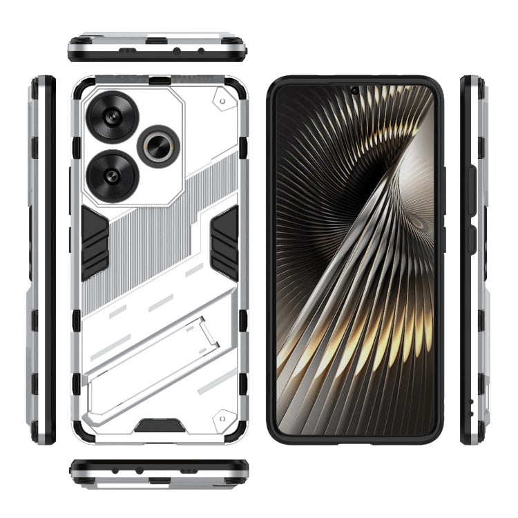 For Xiaomi Redmi Turbo 3 5G Punk Armor 2 in 1 PC + TPU Phone Case with Holder(White) - Xiaomi Cases by buy2fix | Online Shopping UK | buy2fix