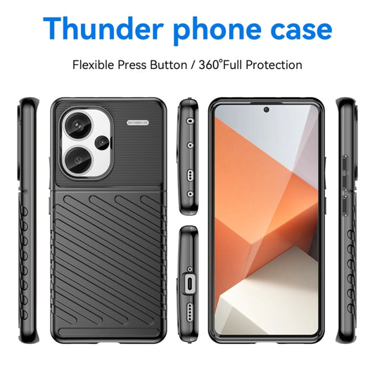 For Xiaomi Redmi Note 13 Pro+ 5G Thunderbolt Shockproof Soft TPU Phone Case(Black) by buy2fix