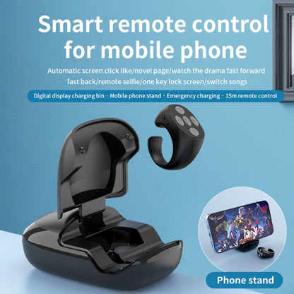JX-06s Multifunctional Mobile Phone Smart Bluetooth Remote Control Ring with Charging Box(Black) by buy2fix