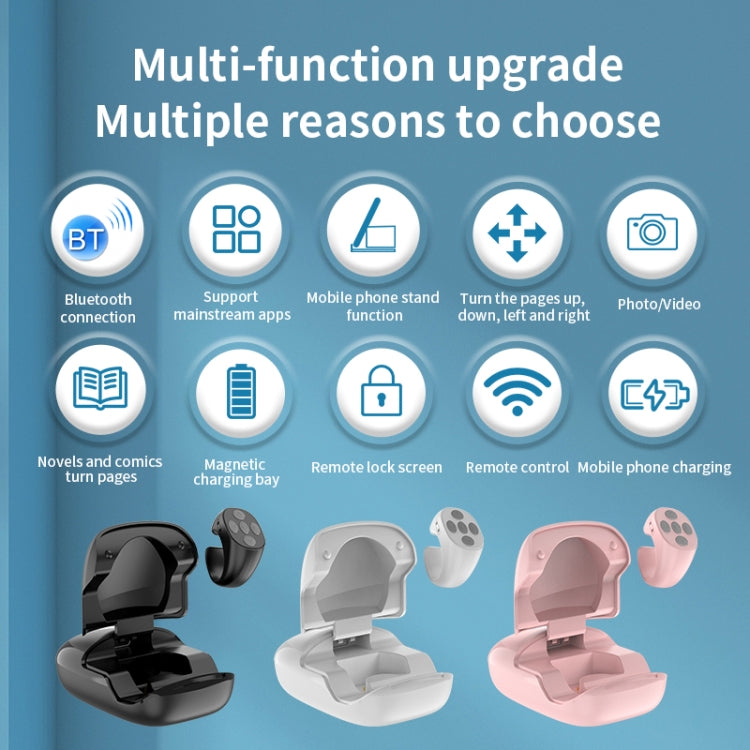 JX-06s Multifunctional Mobile Phone Smart Bluetooth Remote Control Ring with Charging Box(Black) by buy2fix