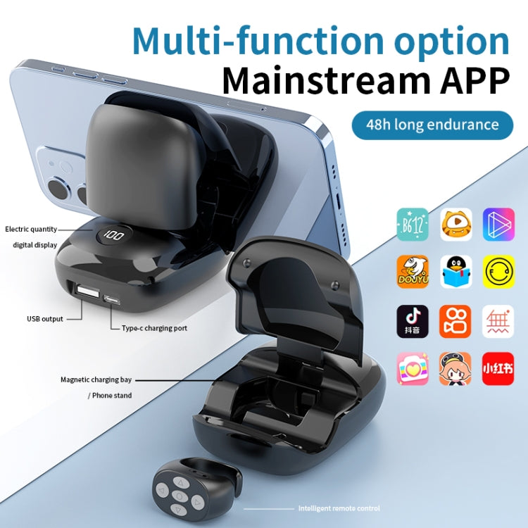 JX-06s Multifunctional Mobile Phone Smart Bluetooth Remote Control Ring with Charging Box(Black) by buy2fix