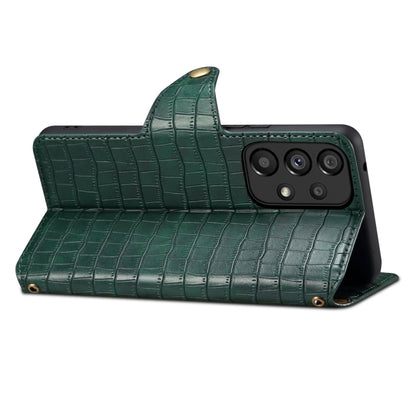 For Samsung Galaxy A33 5G Denior Crocodile Texture Oil Edge Leather Phone Case(Green) - Galaxy Phone Cases by Denior | Online Shopping UK | buy2fix