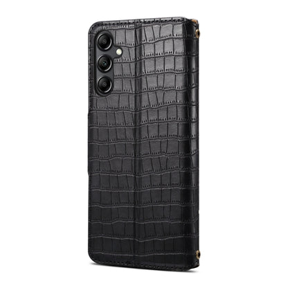 For Samsung Galaxy A13 5G Denior Crocodile Texture Oil Edge Leather Phone Case(Black) - Galaxy Phone Cases by Denior | Online Shopping UK | buy2fix