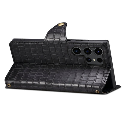 For Samsung Galaxy S23 Ultra 5G Denior Crocodile Texture Oil Edge Leather Phone Case(Black) - Galaxy S23 Ultra 5G Cases by Denior | Online Shopping UK | buy2fix