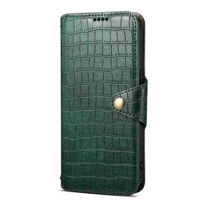 For Samsung Galaxy A05 Denior Crocodile Texture Oil Edge Leather Phone Case(Green) - Galaxy Phone Cases by Denior | Online Shopping UK | buy2fix