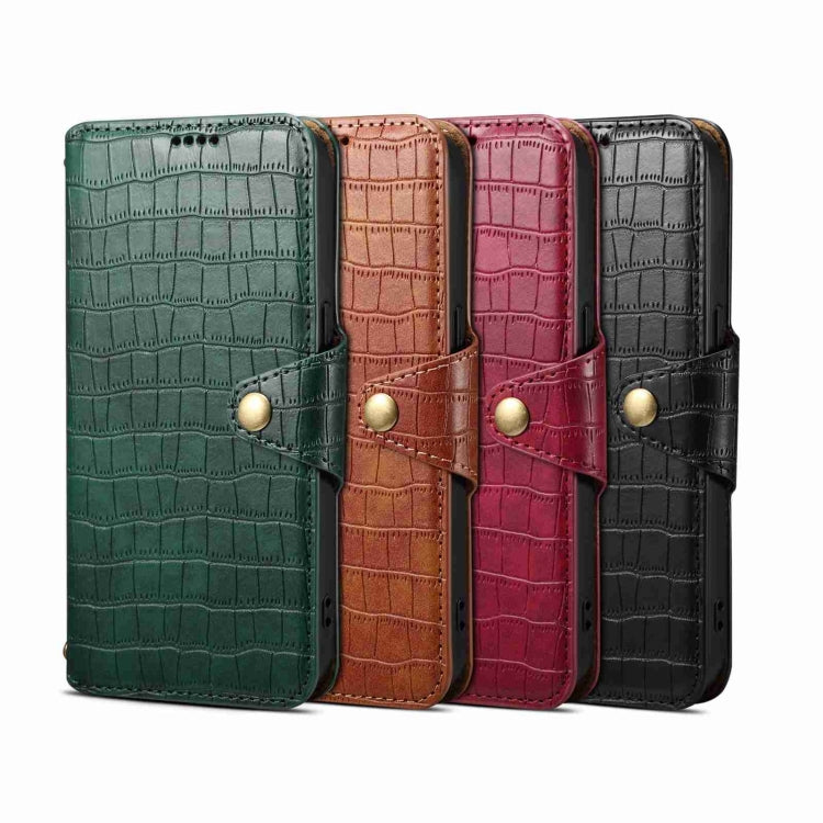 For Samsung Galaxy A54 5G Denior Crocodile Texture Oil Edge Leather Phone Case(Rose Red) - Galaxy Phone Cases by Denior | Online Shopping UK | buy2fix
