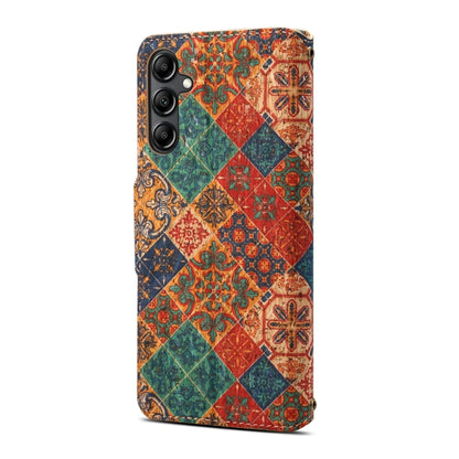 For Samsung Galaxy A54 5G Denior Flower Language Series Cork Fabric Oil Edge Leather Phone Case(Winter) - Galaxy Phone Cases by Denior | Online Shopping UK | buy2fix