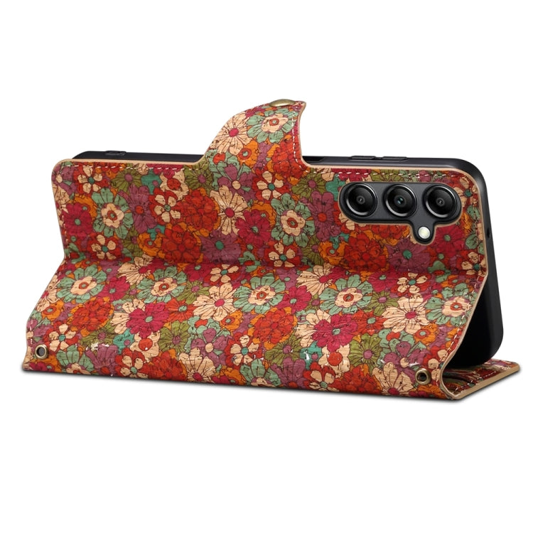 For Samsung Galaxy S23+ Denior Flower Language Series Cork Fabric Oil Edge Leather Phone Case(Summer) - Galaxy S23+ 5G Cases by Denior | Online Shopping UK | buy2fix