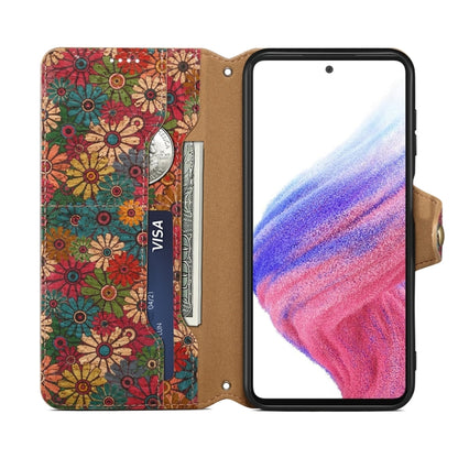 For Samsung Galaxy S23 Denior Flower Language Series Cork Fabric Oil Edge Leather Phone Case(Spring) - Galaxy S23 5G Cases by Denior | Online Shopping UK | buy2fix