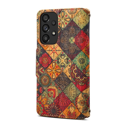For Samsung Galaxy A32 Denior Flower Language Series Cork Fabric Oil Edge Leather Phone Case(Autumn) - Galaxy Phone Cases by Denior | Online Shopping UK | buy2fix