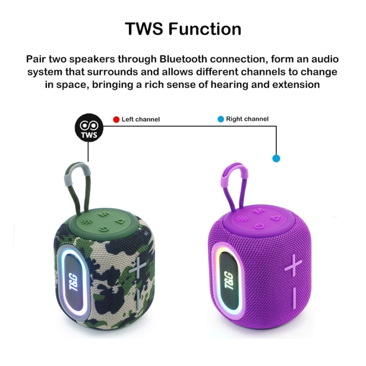 T&G TG664 LED Portable Subwoofer Wireless Bluetooth Speaker(Purple) - Desktop Speaker by T&G | Online Shopping UK | buy2fix