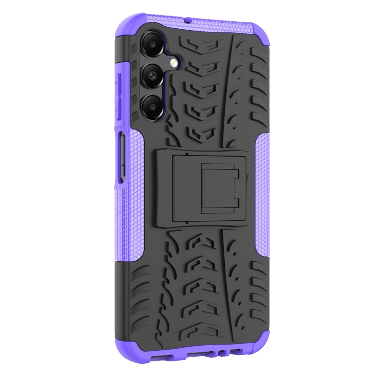 For Samsung Galaxy A15 Tire Texture TPU + PC Phone Case with Holder(Purple) - Galaxy Phone Cases by buy2fix | Online Shopping UK | buy2fix