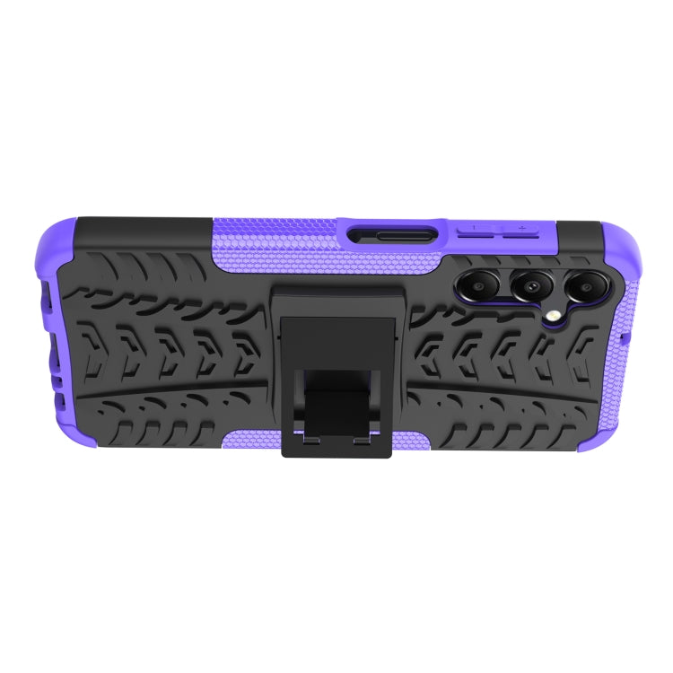 For Samsung Galaxy A15 Tire Texture TPU + PC Phone Case with Holder(Purple) - Galaxy Phone Cases by buy2fix | Online Shopping UK | buy2fix