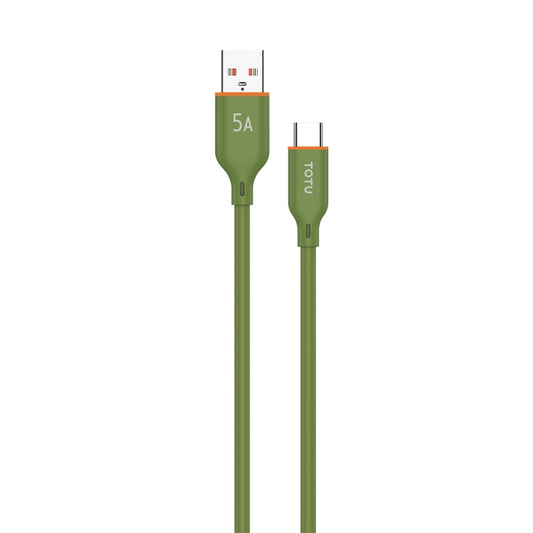 TOTU CB-6-T 25W USB to USB-C / Type-C Silicone Data Cable, Length: 1m(Green) - USB-C & Type-C Cable by TOTUDESIGN | Online Shopping UK | buy2fix