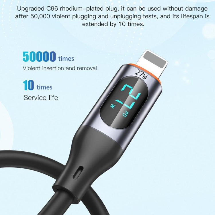 TOTU CB-7-CC 100W USB-C / Type-C to Type-C Digital Display Fast Charging Silicone Cable, Length: 1m(Black) - USB-C & Type-C Cable by TOTUDESIGN | Online Shopping UK | buy2fix