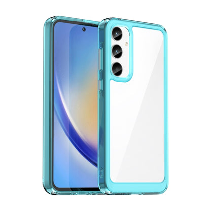 For Samsung Galaxy A35 Colorful Series Acrylic Hybrid TPU Phone Case(Transparent Blue) - Galaxy Phone Cases by buy2fix | Online Shopping UK | buy2fix