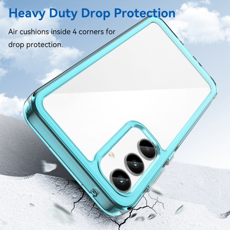 For Samsung Galaxy A35 Colorful Series Acrylic Hybrid TPU Phone Case(Transparent Blue) - Galaxy Phone Cases by buy2fix | Online Shopping UK | buy2fix