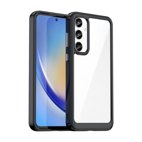 For Samsung Galaxy A55 Colorful Series Acrylic Hybrid TPU Phone Case(Black)