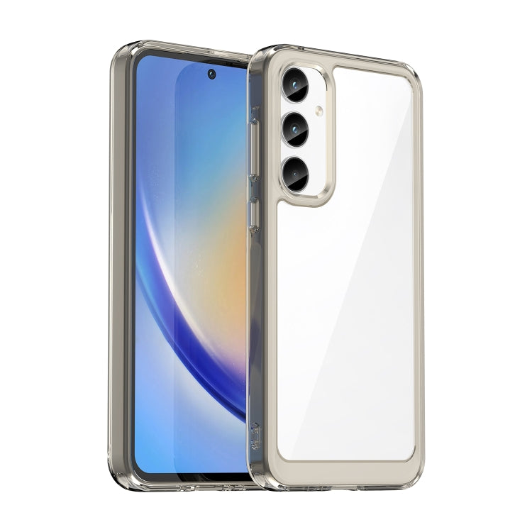 For Samsung Galaxy A55 Colorful Series Acrylic Hybrid TPU Phone Case(Transparent Grey) - Galaxy Phone Cases by buy2fix | Online Shopping UK | buy2fix