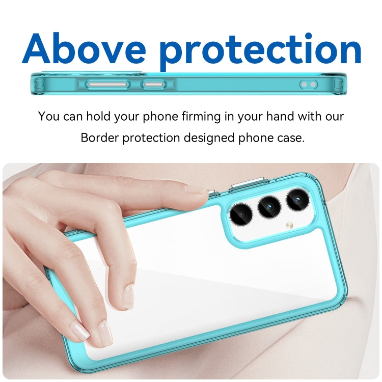 For Samsung Galaxy A55 Colorful Series Acrylic Hybrid TPU Phone Case(Transparent Blue) - Galaxy Phone Cases by buy2fix | Online Shopping UK | buy2fix