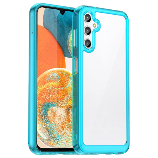 For Samsung Galaxy M44 5G Colorful Series Acrylic Hybrid TPU Phone Case(Transparent Blue)