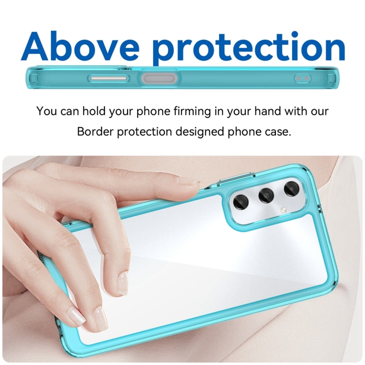 For Samsung Galaxy M14 4G Colorful Series Acrylic Hybrid TPU Phone Case(Transparent Blue) - Galaxy Phone Cases by buy2fix | Online Shopping UK | buy2fix