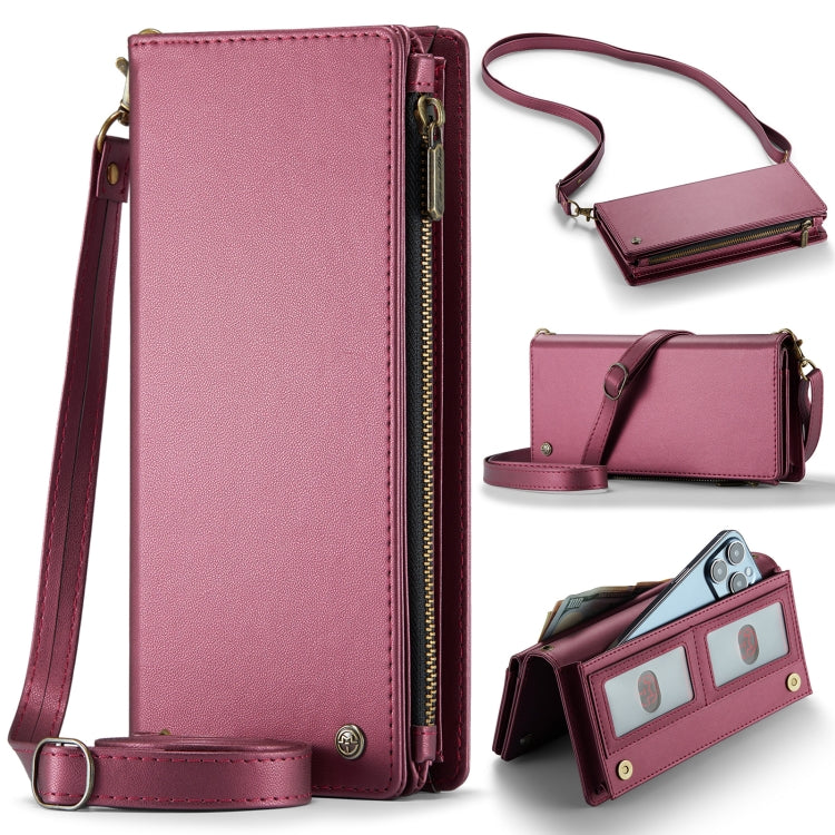 CaseMe ME10 Universal Wallet Phone Case with Lanyard(Wine Red) by CaseMe