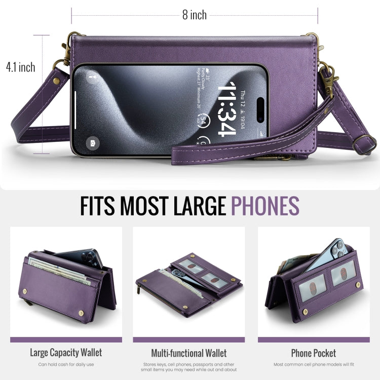 CaseMe ME10 Universal Wallet Phone Case with Lanyard(Purple) by CaseMe