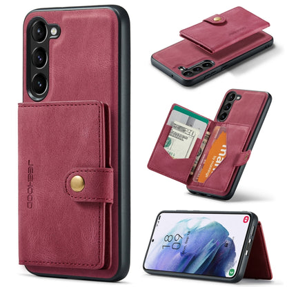 For Samsung Galaxy S24 5G JEEHOOD J01 Retro Magnetic Detachable Wallet Phone Case(Red) - Galaxy S24 5G Cases by JEEHOOD | Online Shopping UK | buy2fix