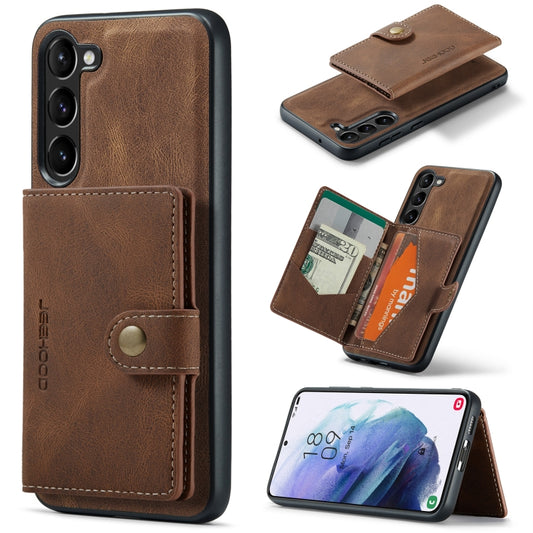 For Samsung Galaxy S24+ 5G JEEHOOD J01 Retro Magnetic Detachable Wallet Phone Case(Brown) - Galaxy S24+ 5G Cases by JEEHOOD | Online Shopping UK | buy2fix