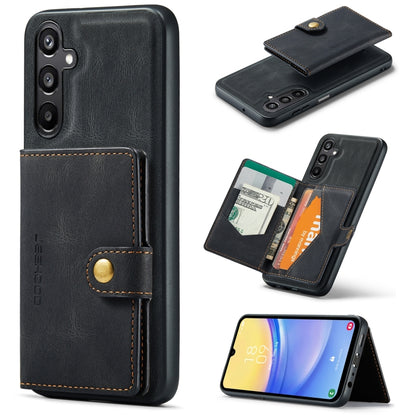 For Samsung Galaxy A15 5G JEEHOOD J01 Retro Magnetic Detachable Wallet Phone Case(Black) - Galaxy Phone Cases by JEEHOOD | Online Shopping UK | buy2fix