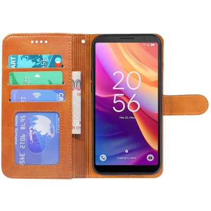 For TCL 501 Leather Phone Case(Brown) by buy2fix