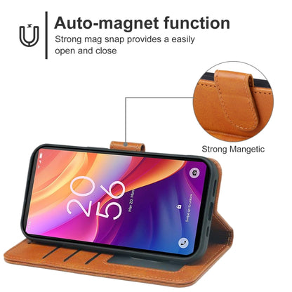 For TCL 501 Leather Phone Case(Brown) by buy2fix
