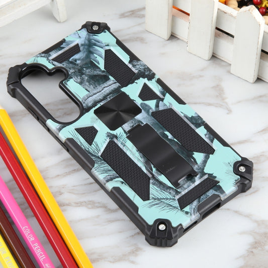 For Samsung Galaxy S24+ 5G Camouflage Armor Kickstand TPU + PC Magnetic Phone Case(Mint Green) by buy2fix