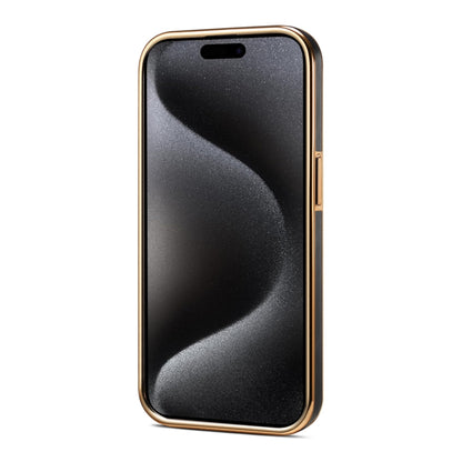 For iPhone 14 / 13 Denior Fragrant Calf Texture Electroplating Phone Case(Black) - iPhone 14 Cases by Denior | Online Shopping UK | buy2fix