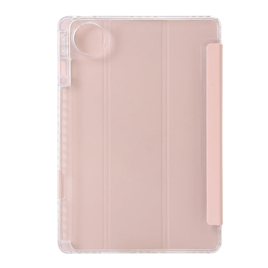 For Huawei Matepad 11 Pro 2024 Clear Acrylic 3-Fold Leather Tablet Case(Pink) by buy2fix