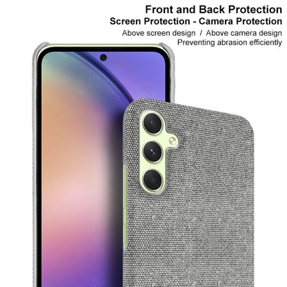 For Samsung Galaxy A34 5G imak Ruiyi Series Cloth Texture PU + PC Phone Case(Dark Grey) - Galaxy Phone Cases by imak | Online Shopping UK | buy2fix