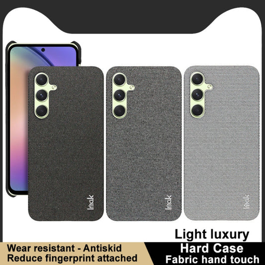 For Samsung Galaxy A35 5G imak Ruiyi Series Cloth Texture PU + PC Phone Case(Dark Grey) by imak