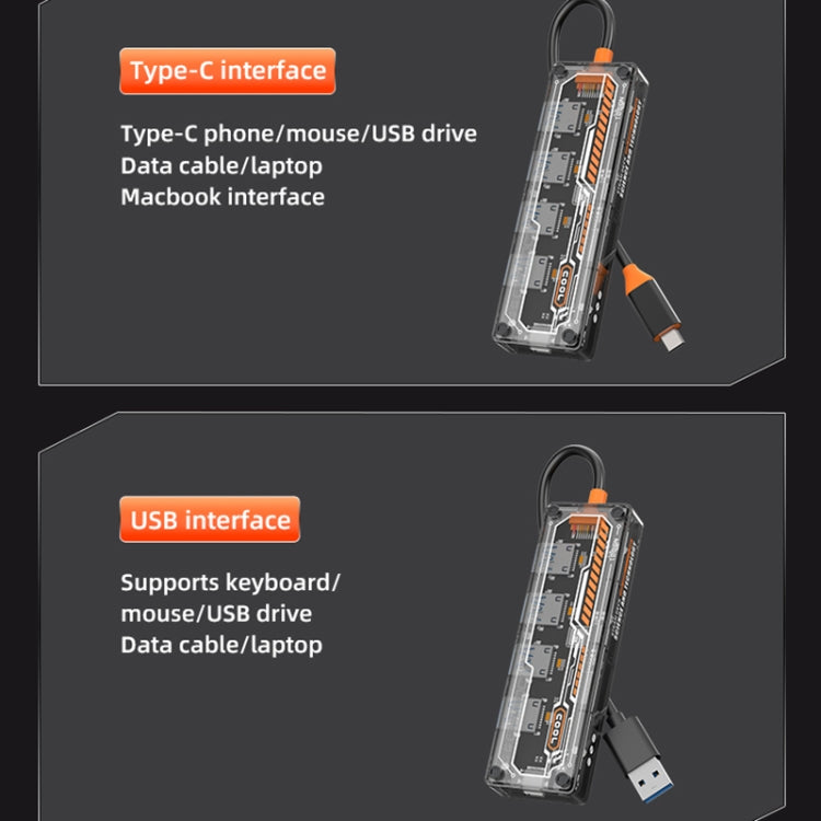 SW4U-A 5 in 1 USB to Type-C + 4 x USB3.0 HUB Docking Station(Grey) - USB 3.0 HUB by buy2fix | Online Shopping UK | buy2fix