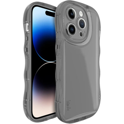 For iPhone 14 Pro Max IMAK Wave Bubble Soft Shockproof Phone Case(Transparent Black) - iPhone 14 Pro Max Cases by imak | Online Shopping UK | buy2fix