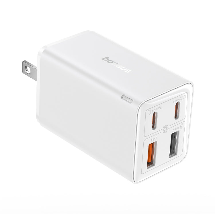 Baseus GaN6 Pro 65W 2 x Type-C + 2 x USB Fast Charger with 100W Charging Cable, US Plug(White) - USB Charger by Baseus | Online Shopping UK | buy2fix