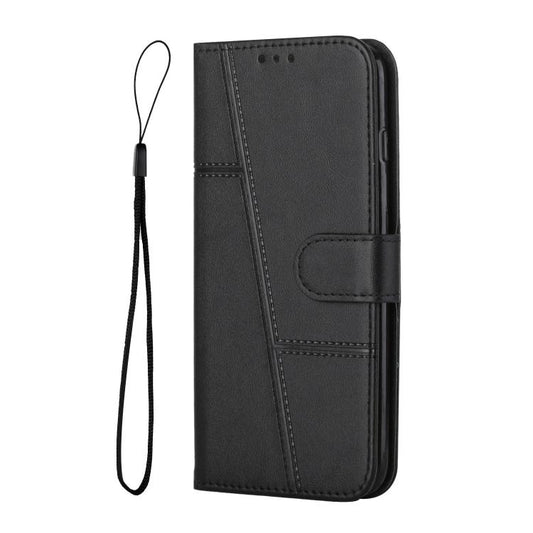 For Google Pixel 10 / 10 Pro Stitching Calf Texture Buckle Leather Phone Case(Black) - Google Cases by buy2fix | Online Shopping UK | buy2fix