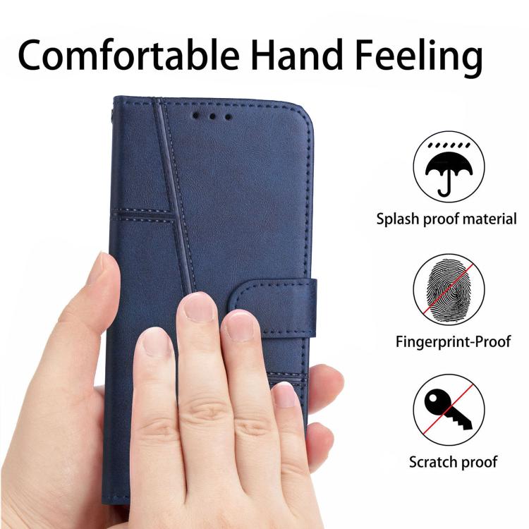 For Google Pixel 10 Pro XL Stitching Calf Texture Buckle Leather Phone Case(Blue) - Google Cases by buy2fix | Online Shopping UK | buy2fix