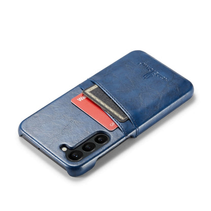 For Samsung Galaxy S24+ 5G Fierre Shann Oil Wax Texture Leather Phone Case with Card Slots(Blue) - Galaxy S24+ 5G Cases by FIERRE SHANN | Online Shopping UK | buy2fix