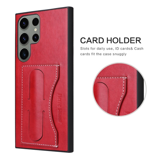 For Samsung Galaxy S24+ 5G Fierre Shann Full Coverage Protective Leather Phone Case(Red) by FIERRE SHANN