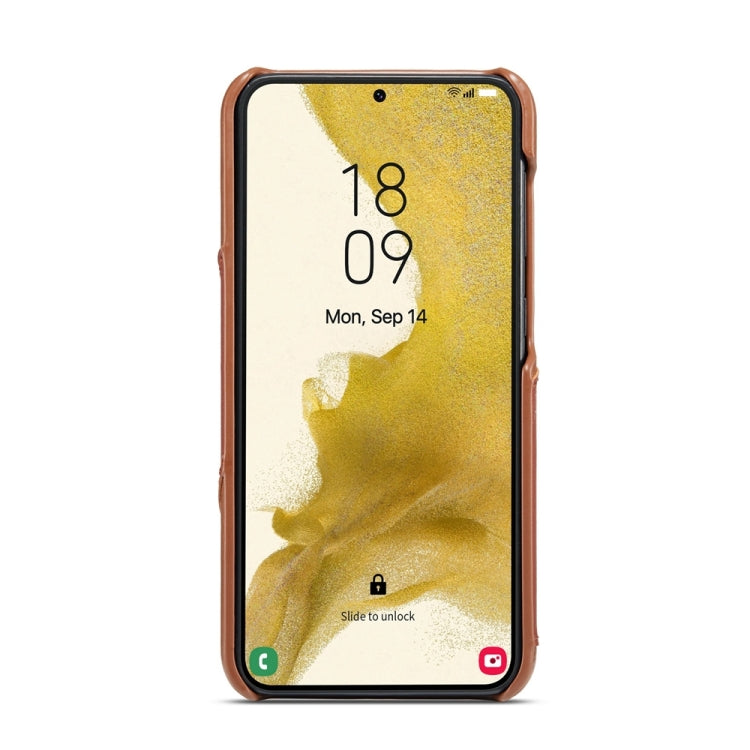 For Samsung Galaxy S24+ 5G Fierre Shann Oil Wax Texture Genuine Leather Back Phone Case(Brown) by FIERRE SHANN