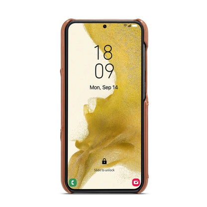 For Samsung Galaxy S24+ 5G Fierre Shann Oil Wax Texture Genuine Leather Back Phone Case(Brown) by FIERRE SHANN