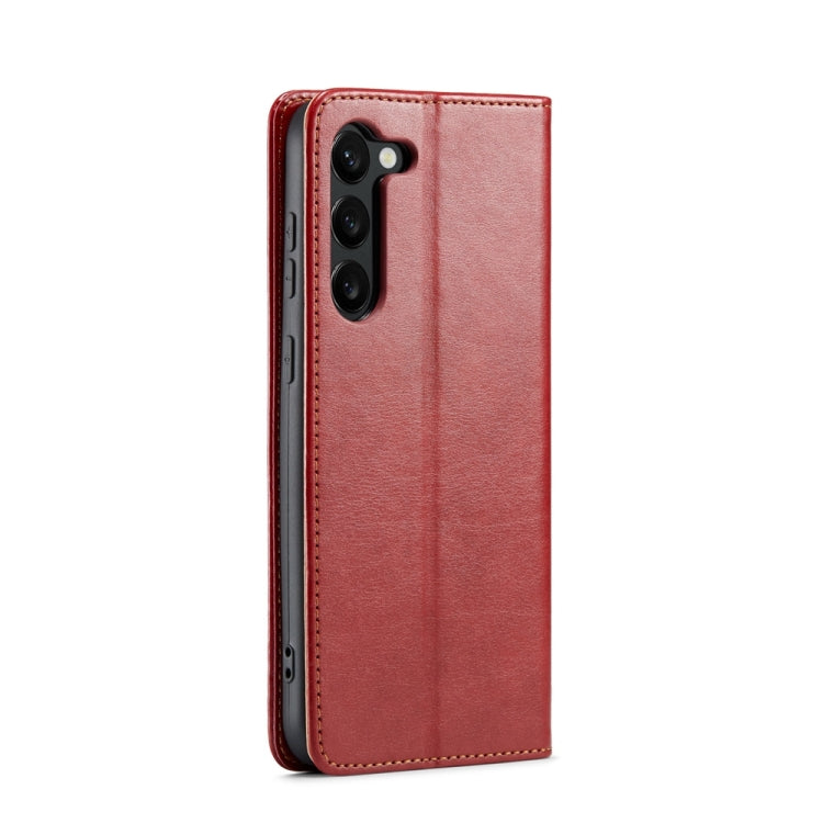 For Samsung Galaxy S24 5G Fierre Shann PU Genuine Leather Texture Phone Case(Red) - Galaxy S24 5G Cases by FIERRE SHANN | Online Shopping UK | buy2fix