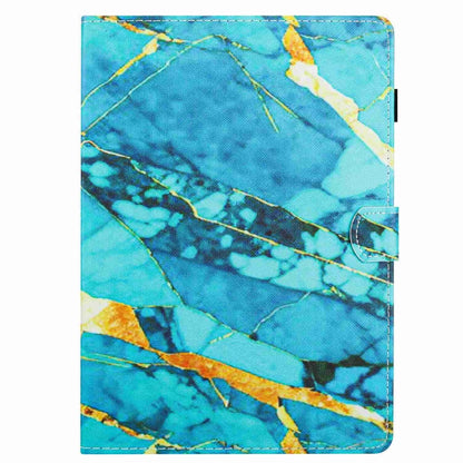 For 8 inch Universal Marble Pattern Stitching Leather Tablet Case(Gold Blue) - 8 inch by buy2fix | Online Shopping UK | buy2fix