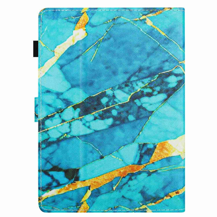 For 8 inch Universal Marble Pattern Stitching Leather Tablet Case(Gold Blue) - 8 inch by buy2fix | Online Shopping UK | buy2fix